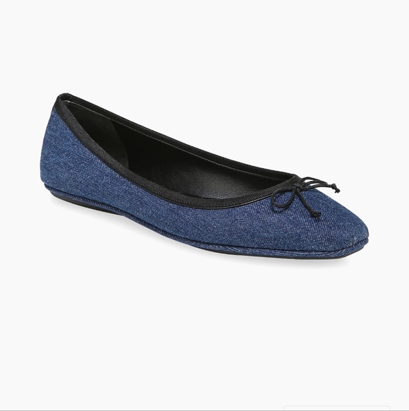 Veronica Beard Blue Denim Bow Flats Size 5 NWT - Picture 8 of 15